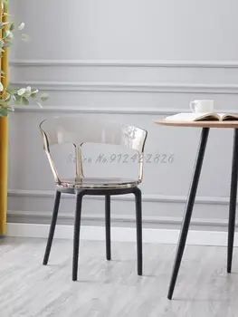 נורדי האוכל הכיסא בבית מודרני מינימליסטי כיסא פלסטיק מרפסת משענת הכיסא כיסא הטרקלין הכיסא ומתן לשולחן.