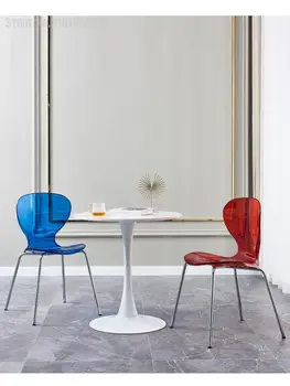 נורדי ההגירה שקוף צואה אקריליק מודרני מינימליסטי קריסטל איפור הכיסא נטו אדום יצירתי כיסא פלסטיק כיסא האוכל
