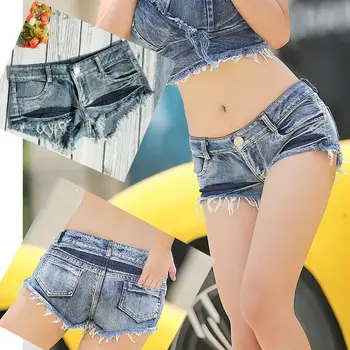 ניו ג 'ינס מכנסי נשים של קיץ בהיר צבע נמוך המותניים קצר ג' ינס Feminino