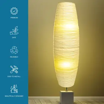 סגנון אירופאי קומה אהיל מנורה עומדת מנורת החלפת גוון לבן מנורת אהיל נייר קומה גוונים אור אהיל לכסות מנורות