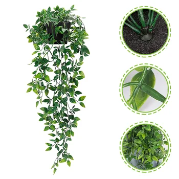 סימולציה מנדלה מזויף צמחים הביתה התקרה תלוי עציצי גן Decors חיקוי מלאכותי סירים