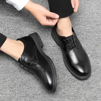 עסק של גברים להתלבש נעליים Office מותג יוקרה תחרה עד נעלי עור גברים מזדמנים מסיבת חתונה נעלי גברי נעלי גודל פלוס