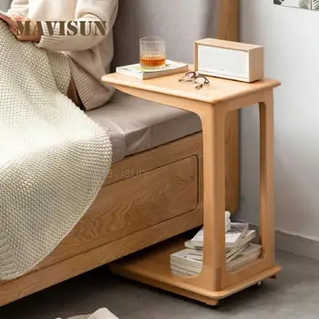פוקר עץ, שולחן צד לסלון נייד ספה שולחן קפה איפור פשוט השינה ליד המיטה טיש נורדי רהיטים FYH