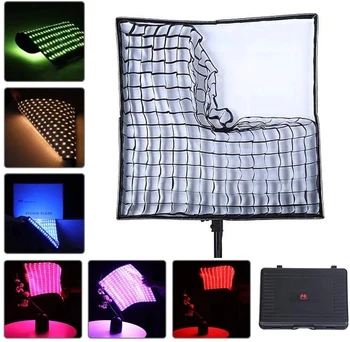 פלקון העיניים RX-824 RGB 150W 2800-10000K LED צילום Studo תאורה עם Honeyhomb רשת Softbox וידאו/סרט ירי