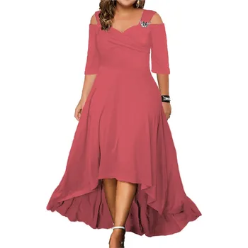 קיץ נשים 2023 שמלה בצבע אחיד סקסי מחוץ כתף הצלב פרפר להניף את החלוק Vestidos Mujer ערב רב השמלה אלגנטית Traf
