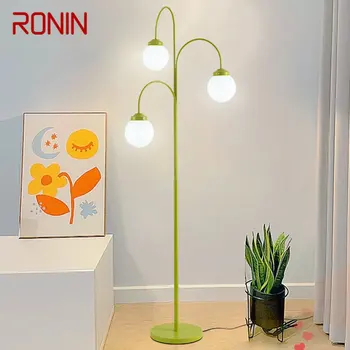 רונין מודרני נורדי מנורת רצפה עגולה זכוכית יצירתי אור פשוט עומד LED תפאורה הביתה הסלון לחדר השינה