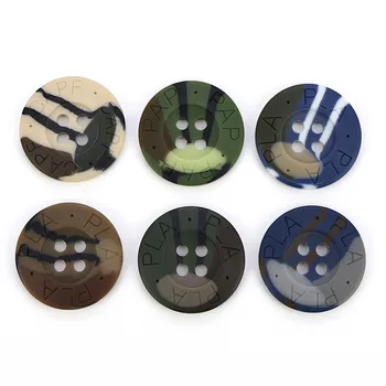 שרף כפתורים תפירה עיצוב אלבומים 4 חורים עגולים תבנית הסוואה ססגוניות כפתורים DIY גברים מעיל בגדים,אביזרים, 100PCs