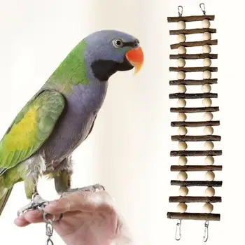 תלוי ציפור צעצוע הנוף הטבעי ציפור צעצוע צבעוני תלוי ציפור צעצוע עם עץ טבעי עבור תרגיל קל גמיש
