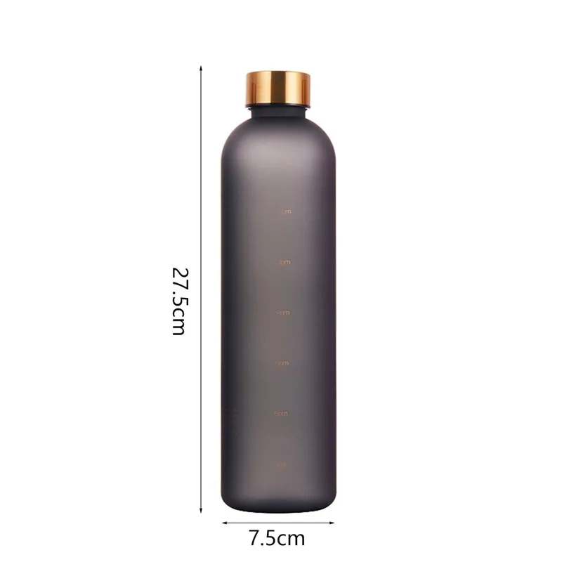 1 ליטר בקבוק מים עם הסמן 32 עוז מוטיבציה לשימוש חוזר כושר ספורט בחוץ, מסעות פרסום BPA חינם חלבית פלסטיק - 1
