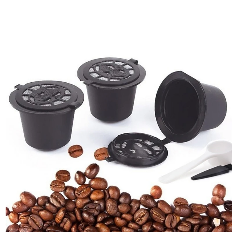 5 לשימוש חוזר של נספרסו קפסולות למילוי קפה הקפסולה מסנן עם קפה של nespresso מכונות קפה כפית מברשת - 1