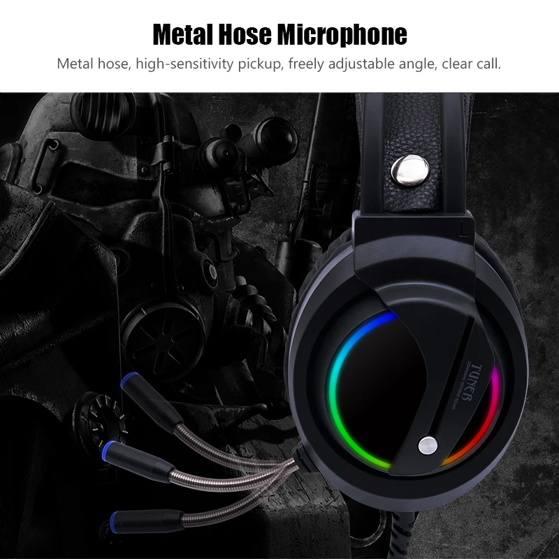 המשחקים אוזניות 7.1 סראונד עם מיקרופון אוזניות USB Wired RGB גיימר אוזניות למחשב Xbox אחד PS4 - 1