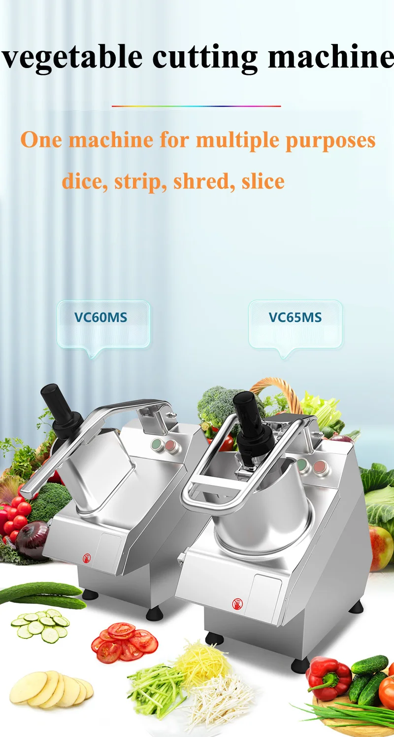 ירקות קאטר Multi-פונקציה חשמלי מגרסה, מכונת פירות/ ירקות Slicer דייסר מכונה עם 6 להבים 750W 110V/220V - 1