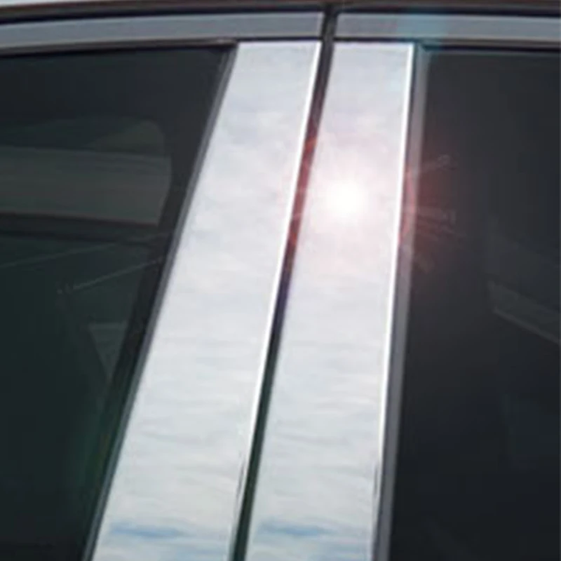 8Pcs כסוף עבור טויוטה RAV4 XA40 2013 2014 2015 2016 2017 2018 דלת המכונית חלון עמוד הודעות לקצץ כיסוי מדבקה - 2