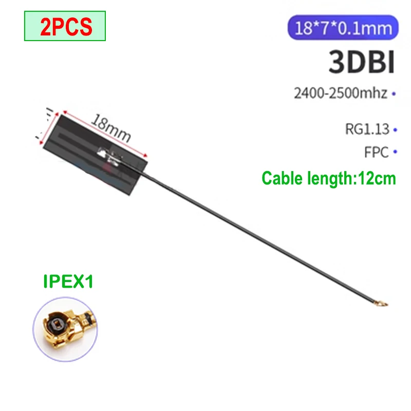 eoth 2pcs FPC רך לוח רבה אנטנת ה wifi-5.8 Ghz 2.4 ghz Dual Band Bluetooth מובנה תיקון רווח אנטנה ipex 1 8dbi - 2