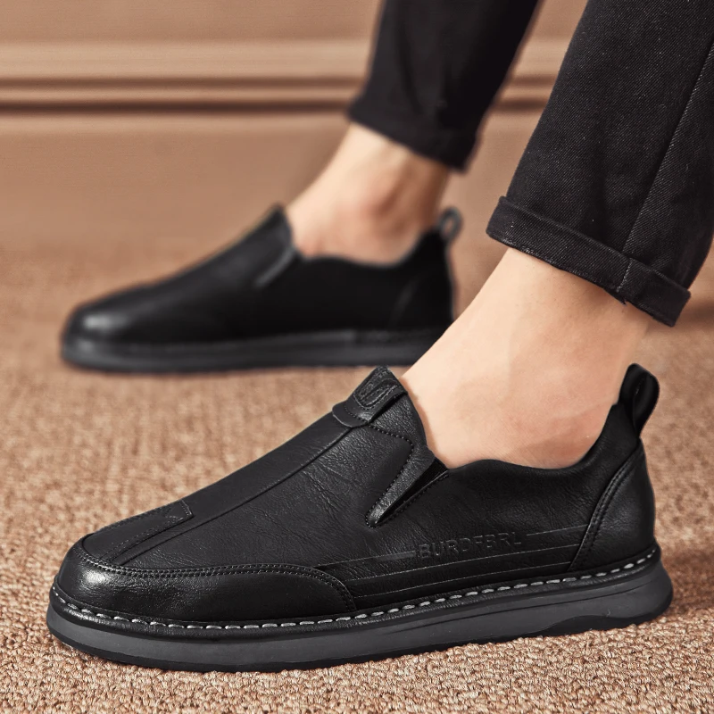 אופנה נעלי גברים נעליים מזדמנים פארק הליכה נעלי גברים עור אמיתי נעליים נמוכה העליונה נעלי סוליות בעבודת יד משלוח חינם - 2