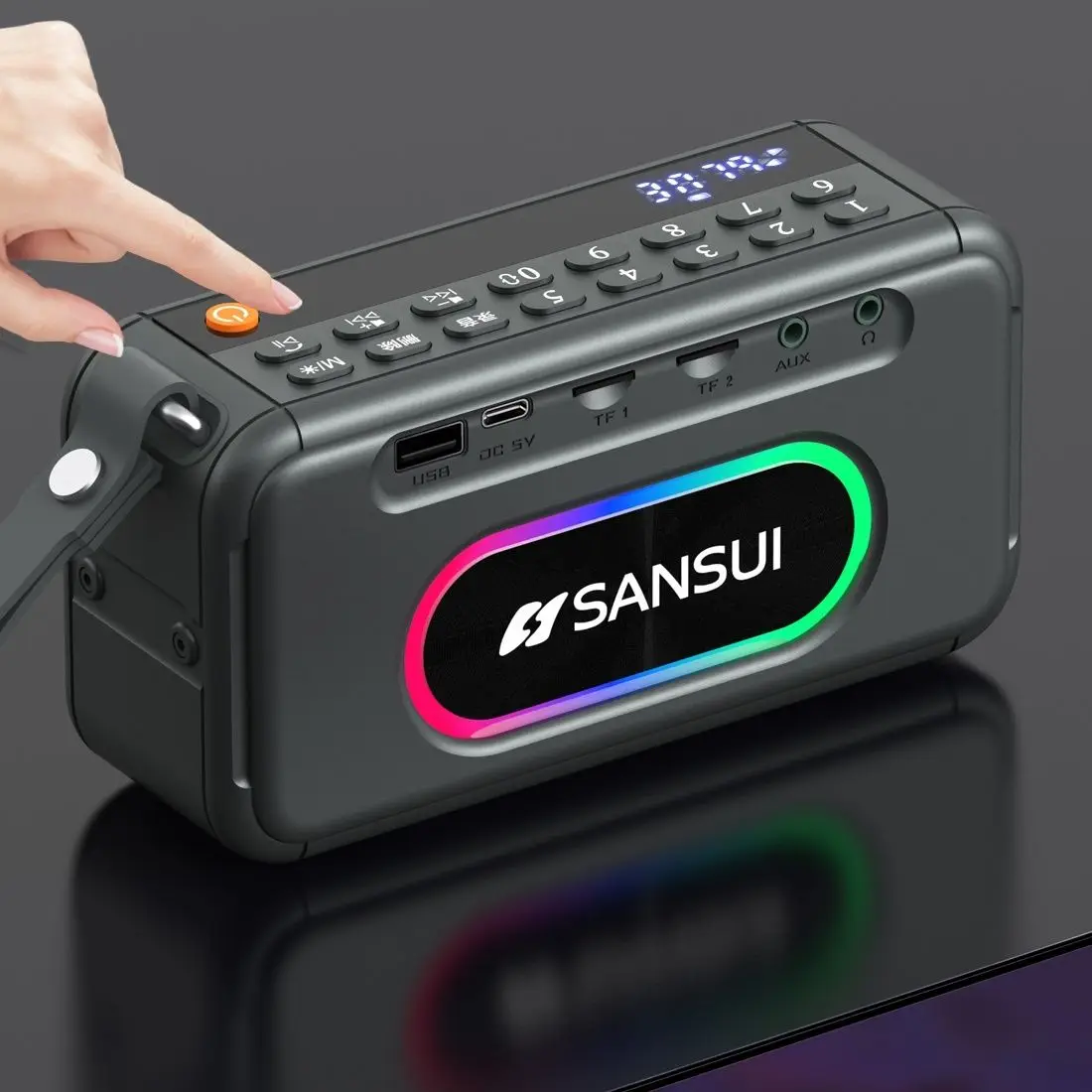 חדש Sansui F30 רטרו רדיו אלחוטי Bluetooth רמקול להכניס כרטיס Mini Plug ב-Walkman נגן מוסיקה נייד סטריאו, סאבוופר - 2