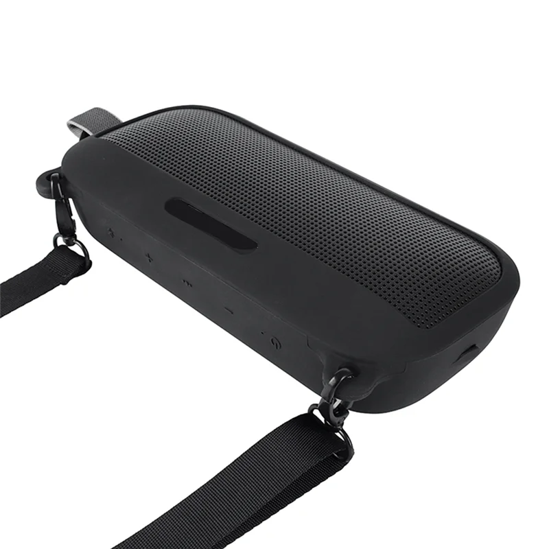 סיליקון רך Case כיסוי עבור SoundLink להגמיש Bluetooth רמקול נייד עם רצועה לכתף ו Carabiner,שחור - 2