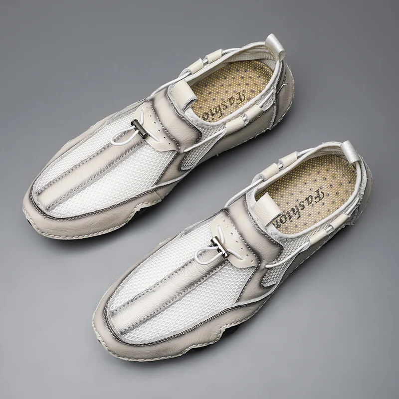 Chaussures באיכות גבוהה נעלי גברים פרה נעלי גומי עסקים להחליק על עור מוקסינים נהיגה ברכב נעליים אופנתיים לקיץ - 3
