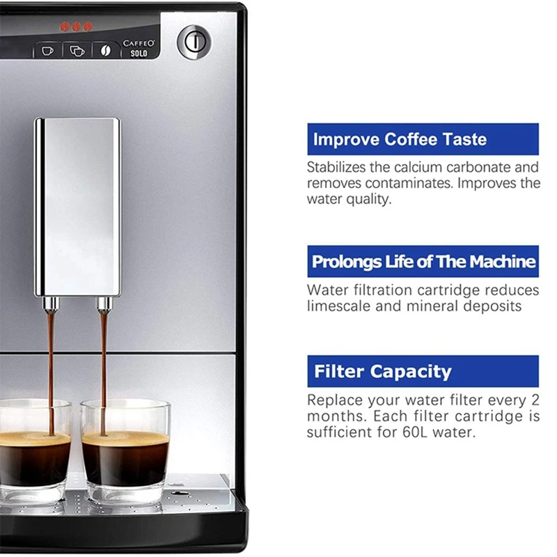 מכונת קפה מחסניות מסנן מים על Krups קלאריס F088 F088 01/סימנס TCZ60003 /AEG קפה פילטר (חבילה של 8) - 3