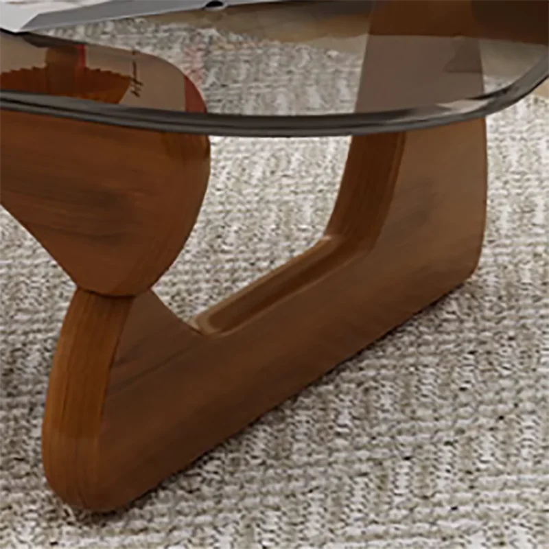מעצב אליפסה שולחן קפה יוקרתי זכוכית נמוכה בחדר האוכל בסלון שולחן חדר שינה מודרני עץ Stolik Kawowy חיצוני רהיטים - 3