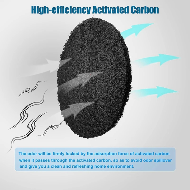 12 Pack אשפה קליטת מסנני הפחם הפעיל מטהרים את מטהר אוויר על פחי זבל, קומפוסט, דליים-סיבוב - 4