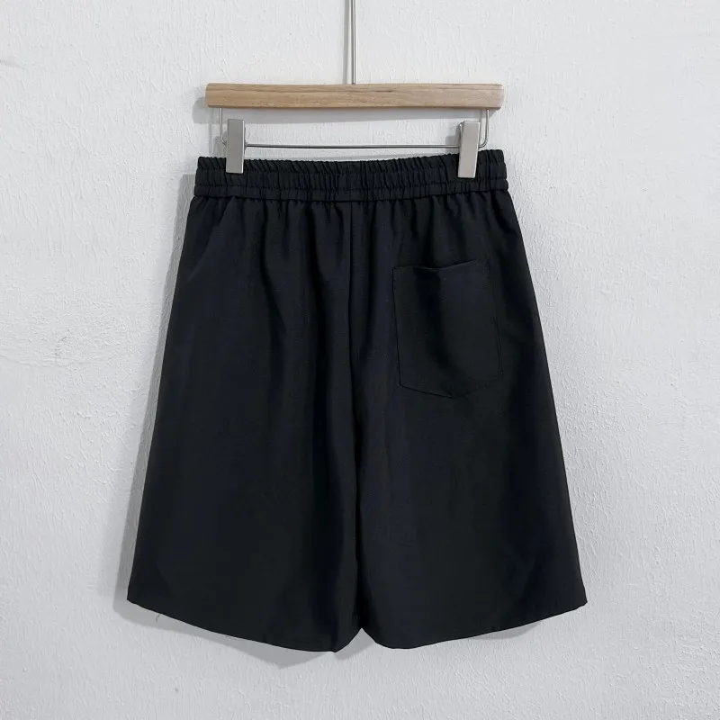 קוריאני אופנה קיץ ישר חליפת מכנסיים קצרים לגברים Calssic מוצק צבע באגי מזדמנים מכנסיים קצרים זכר Ealstic המותניים אורך הברך - 4