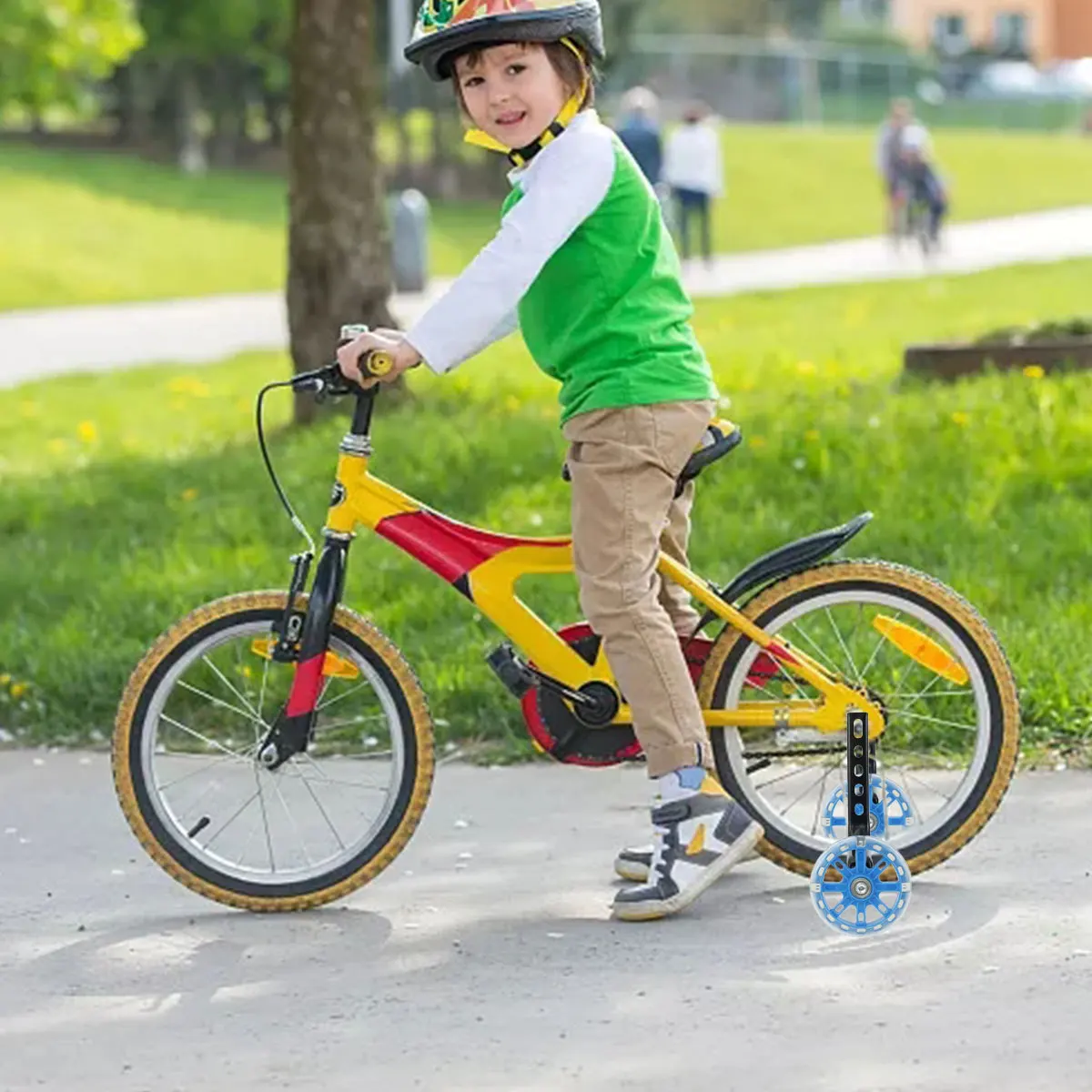2pcs ילדים האופניים המייצבים אופניים מייצבים חזק יותר אילם האופניים גלגלי אנטי להחליק אופניים פלאש גלגל מייצב - 5