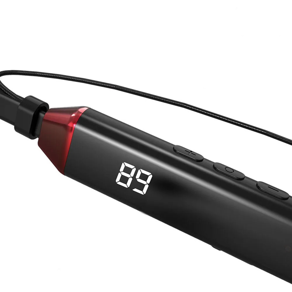 Bluetooth אלחוטית תואמת אוזניות מגנטי ספורט הפעלת הדיבורית 9D כבד בס LED דיגיטלי תצוגת הפחתת רעש אוזניות - 5