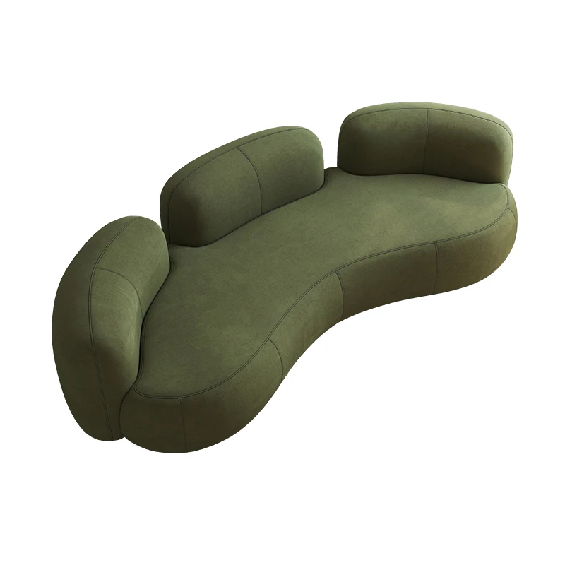 בצורת קשת ספה גודל יחידת ירוק ספה לסלון שלושה האדם חלבית קטיפה בד מעצב ספה - 5
