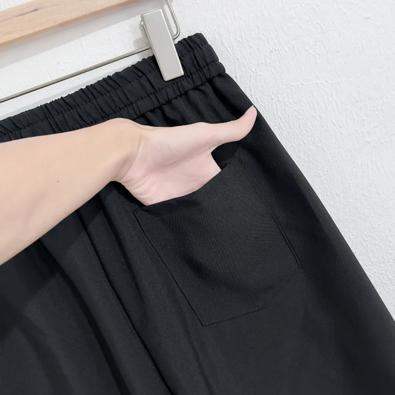 קוריאני אופנה קיץ ישר חליפת מכנסיים קצרים לגברים Calssic מוצק צבע באגי מזדמנים מכנסיים קצרים זכר Ealstic המותניים אורך הברך - 5